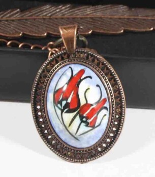 Çift Lale Çini Kitap Ayracı - Çini Evi