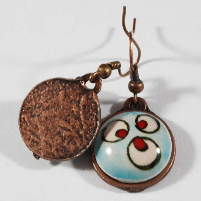 Cintemani Motif Iznik Ceramic Earrings - 2
