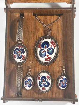 Cintemani Motif Iznik Ceramic Jewelry Set - 2