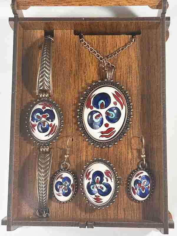 Cintemani Motif Iznik Ceramic Jewelry Set - 2