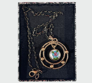 Clover Motif Iznik Ceramic Pendant - 2