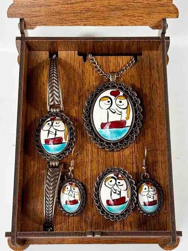 Coffret de bijoux en céramique d’Iznik couples amoureux, cadeau pour amoureux - 2