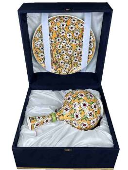 Coffret VIP – Vase et Assiette en Céramique d’Iznik – Motif Arbre de Vie – Peinture de Fond Artisanale - 4