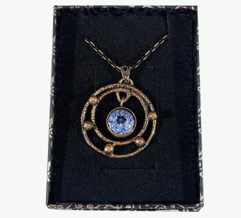 Collier en bronze et céramique d’Iznik motif Halic bleu - 2