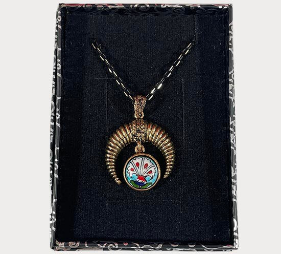 Collier Croissant avec Motif d’Œillet – Céramique d’Iznik Entièrement Faite Main - 2