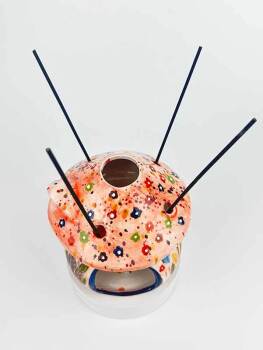 Colorful Garden Ceramic Candle Holder and Incense Burner - 2