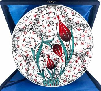 VIP Congratulations Gift Iznik Ceramic Plate - Çini Evi