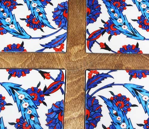 Lotus Pattern Wooden Tray - 2