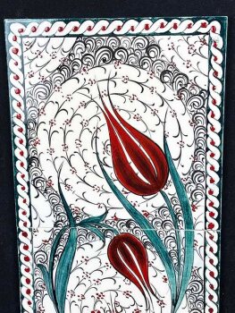 Corporate Gift 20x40 cm Matted Iznik Ceramic Panel - Çini Evi (1)