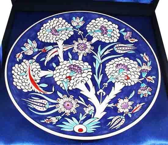 Corporate Gift Blue and White 30 cm Iznik Ceramic Plate - 3