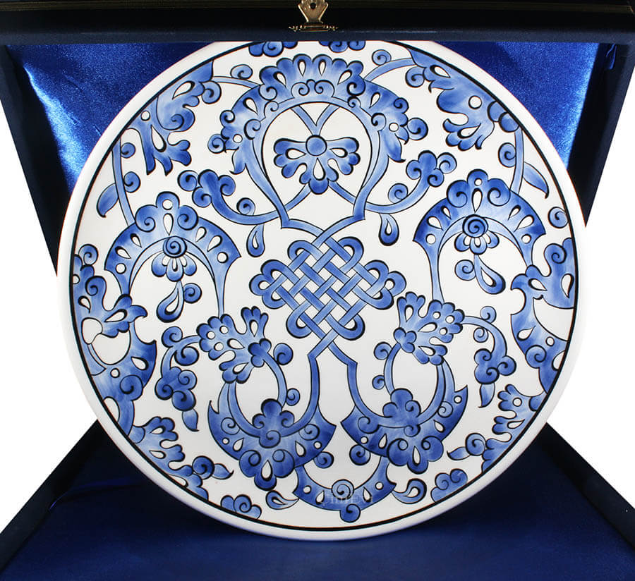 Corporate Gift Blue White 30cm Iznik Keramikplatte - 1