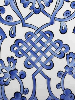 Corporate Gift Blue White 30cm Iznik Keramikplatte - Çini Evi (1)