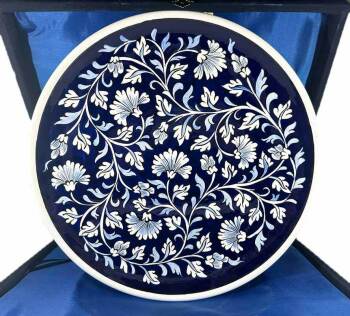 Corporate Gift: Blue & White Iznik Ceramic Plate - Çini Evi