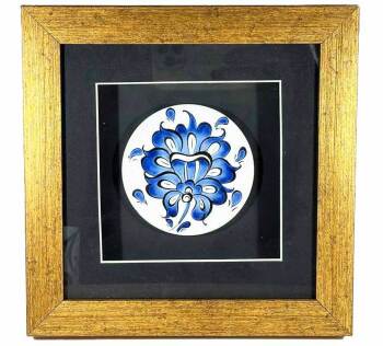 Corporate Gift Lotus Patterned Iznik Tile Plaque - Çini Evi
