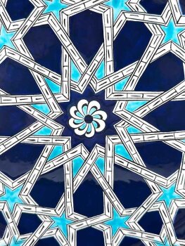 Corporate Gift, Seljuk Star Patterned 25cm Iznik Ceramic Plate - Çini Evi (1)