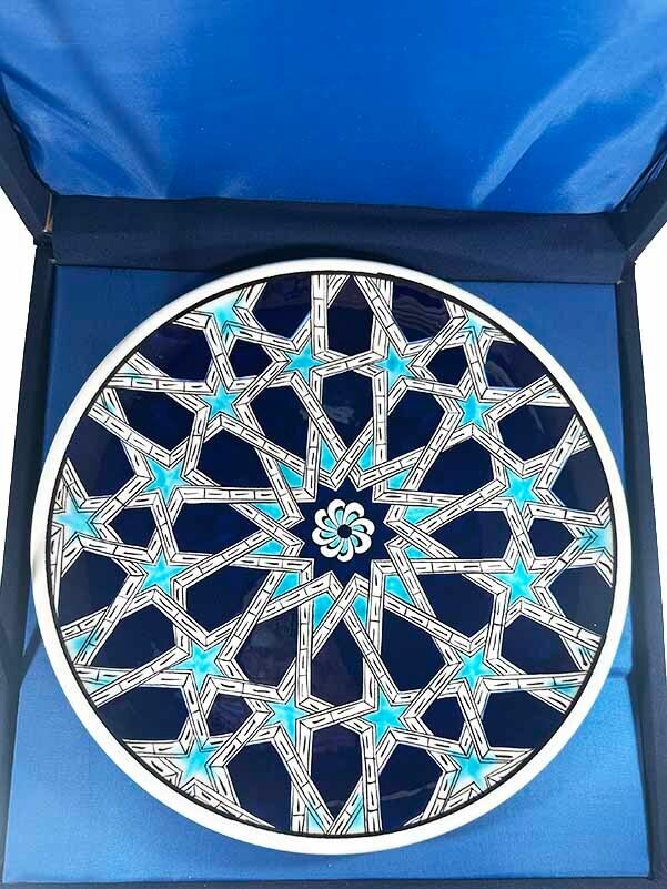 Corporate Gift, Seljuk Star Patterned 25cm Iznik Ceramic Plate - 3