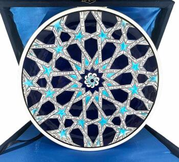 Corporate Gift, Seljuk Star Patterned 25cm Iznik Ceramic Plate - Çini Evi