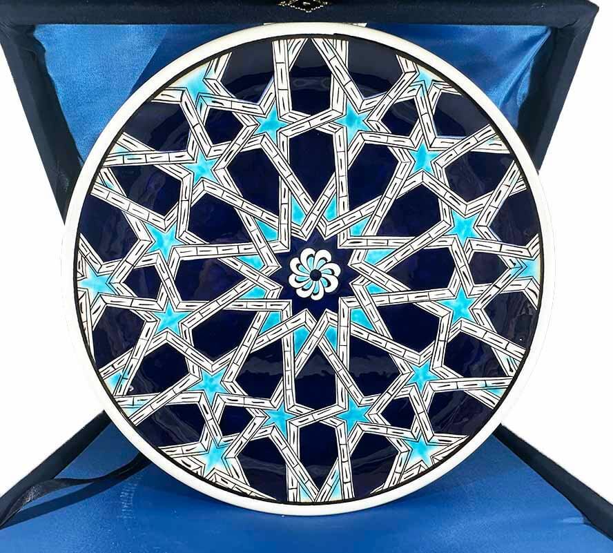Corporate Gift, Seljuk Star Patterned 25cm Iznik Ceramic Plate - 1