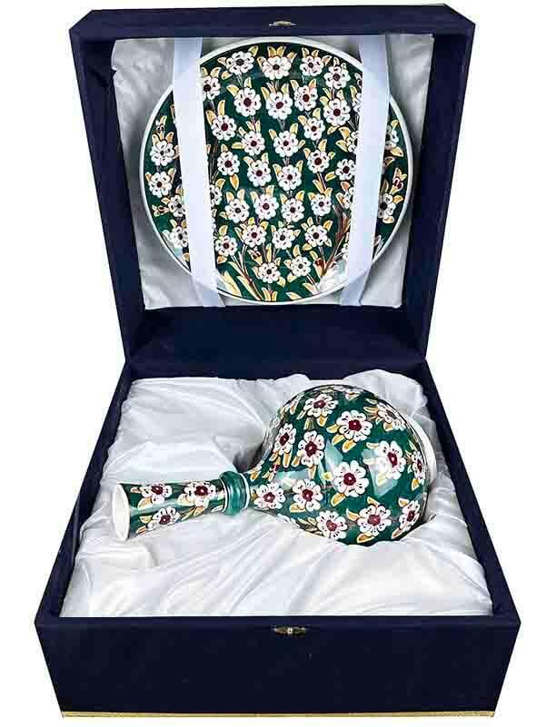 Corporate Gift Tree of Life Motif Vase and Plate Set - 4