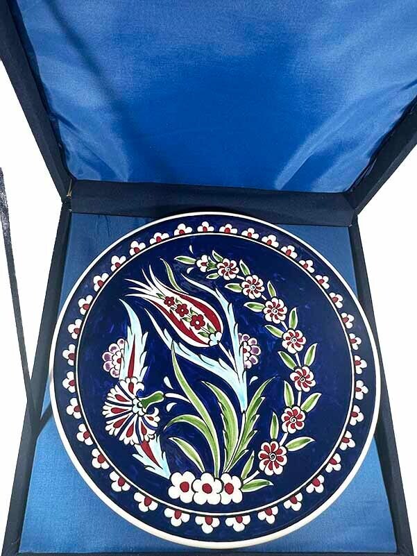 Corporate Gift, Tulip and Carnation Patterned Iznik Ceramic Plate - 3