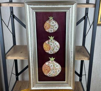 Corporate Protocol Gift: Iznik Ceramic Pomegranate Panel with Passepartout - Çini Evi
