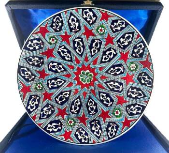Cultural Gift – Seljuk Star Pattern Iznik Ceramic Plate - Çini Evi