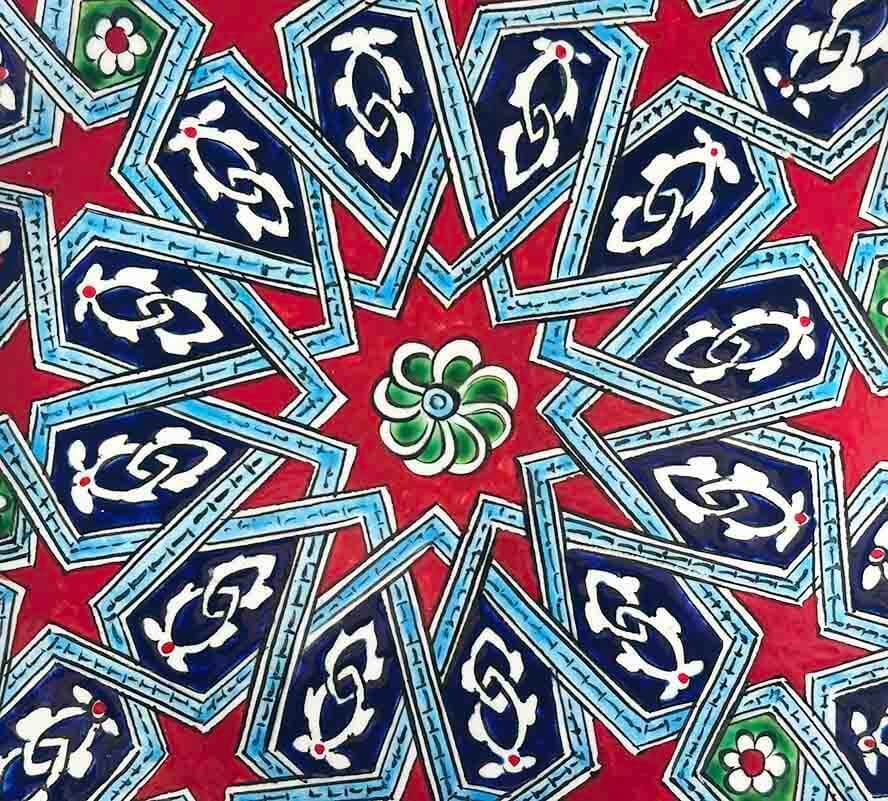 Cultural Gift – Seljuk Star Pattern Iznik Ceramic Plate - 3
