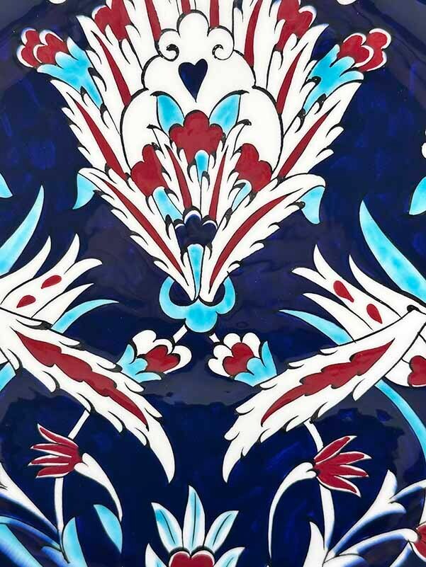 Cultural Heritage, Tulip and Hatayi Patterned Handmade Iznik Ceramic Plate - 2