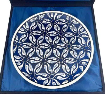 Custom Corporate Blue and White Iznik Ceramic Plate - 3