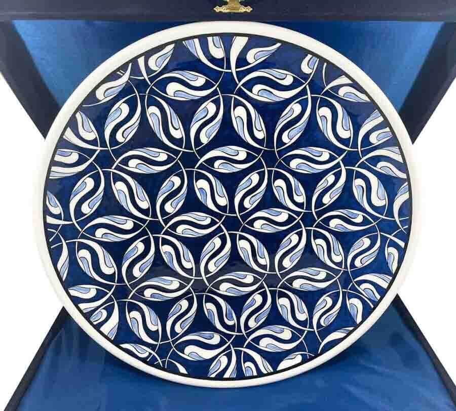 Custom Corporate Blue and White Iznik Ceramic Plate - 1