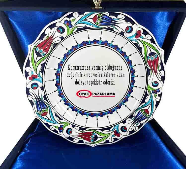 Custom Logo Iznik Ceramic Plate for Individuals and Institutions - 1