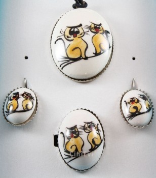 Cute cats jewelry set - 2