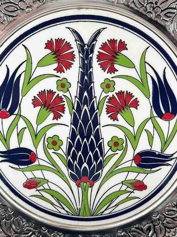 Cypress Tree Motif Silver Plate 25 cm - 3