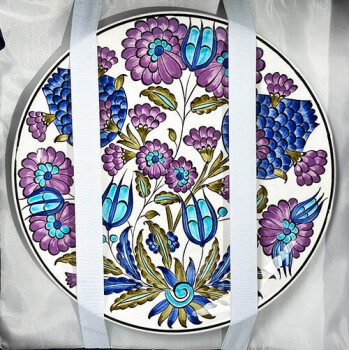 Damascus Style Motif Vase and Plate Set Symbolizing the Power of the Ottoman Empire - 3