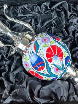 Dankeschön-Geschenk – handgefertigtes Iznik-Keramik-Kannen- und Teller-Set - 2