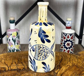 Deniz Esintisi Balık Motifli El İşi Yağlık 550 ml - Çini Evi