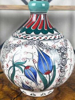 Diplomatic Gift – Blue Tulip İznik Ceramic Vase, Handcrafted Masterpiece - Çini Evi (1)
