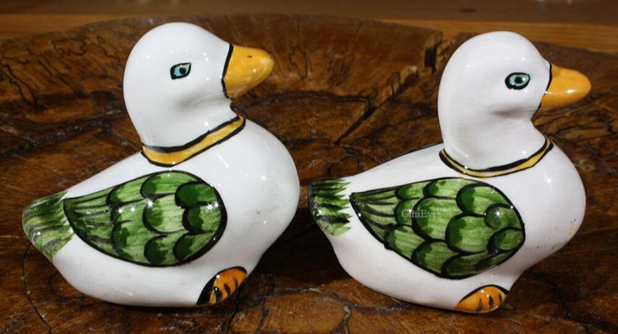 Pair of Ceramic Dove Figurines - 1