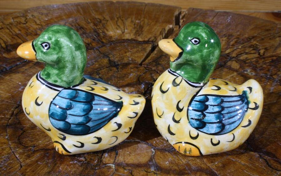 Pair of Ducks Ceramic Figurines - 1
