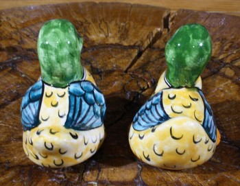 Double Ducks Pottery Figurine - 2