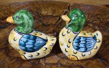 Double Ducks Pottery Figurine - Çini Evi