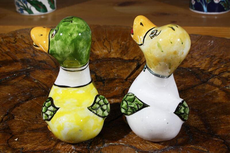 Duo de figurines de canards en céramique - 2