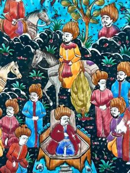 El Yapımı Minyatürlü İznik Çini Tabak – Hükümdarın Divanı - Çini Evi (1)