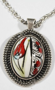 Elegant Necklace Tip With Tulip Pattern - Çini Evi