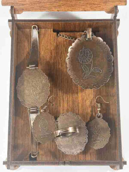 Elif Motif Iznik Ceramic Jewelry Set - 3
