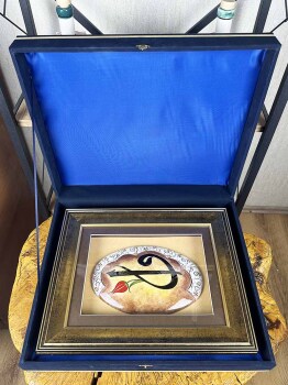 Elif, Vav ve Lale Motifli İznik Çinili Duvar Süsü – İslami Sanat Hediyesi - 3