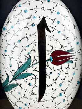 Elif ve Lale Motifli İznik Çinili Duvar Süsü – Özel İslami Hediye - 2