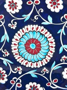 Engagement and Wedding Gift 25 cm Iznik Ceramic Plate - Çini Evi (1)