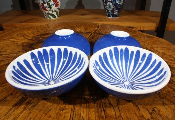 Ensemble de 4 bols Iznik bleu et blanc - 3