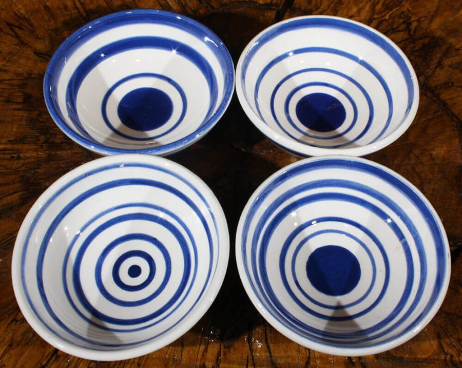 Ensemble de 4 bols Iznik bleu et blanc - 3
